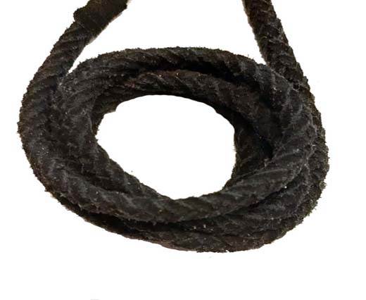  Suede Braided Leather Cords 8mm - black