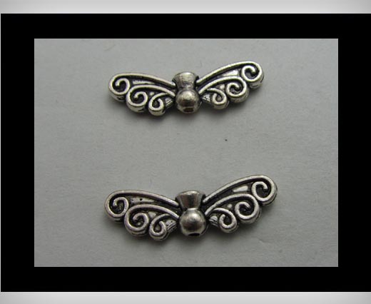 Zamak Silver Plated Bead CA-3296