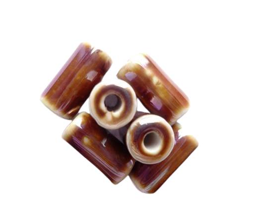 CB-Ceramic Flower-Hollow Tube-Brown AB