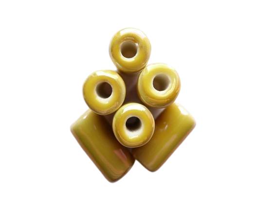 CB-Ceramic Flower-Hollow Tube-Yellow AB