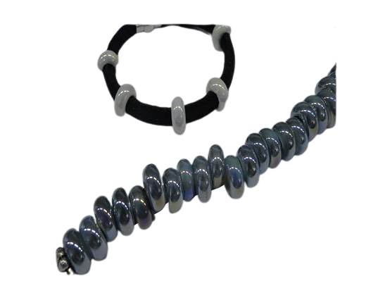 Ceramic beads with hole 6mm style 1-Dark Blue AB