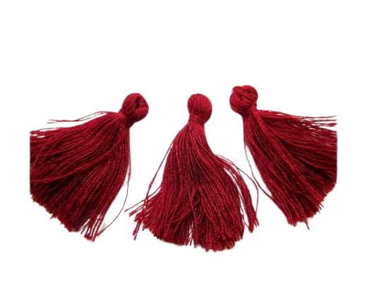 Cotton Tussels 3 cms - Wine Red