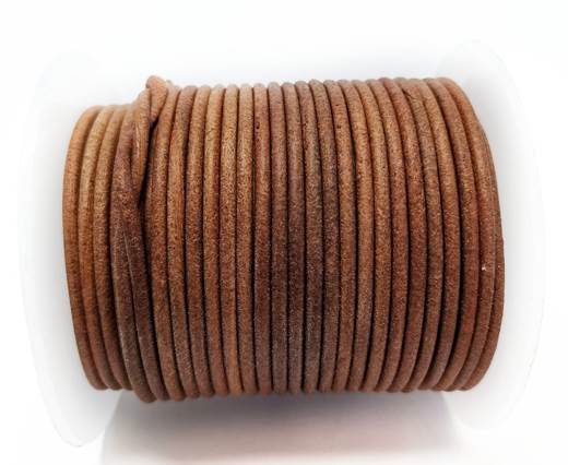 Round Leather cords  2,5mm - Dark Natural
