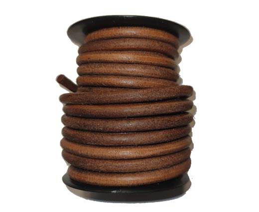 Round leather Cords - 8mm - Dark Natural