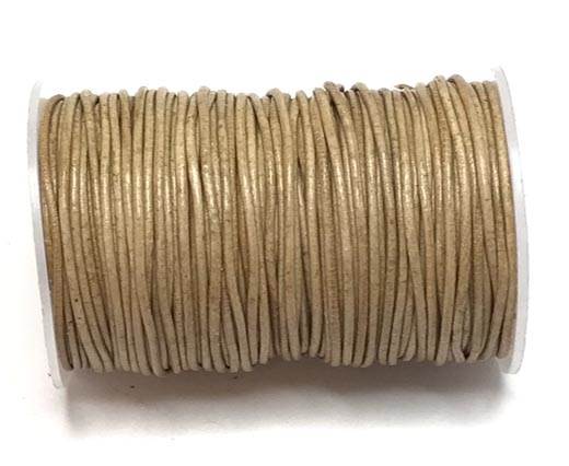 Round Leather Cord -0.5mm-  Dark Natural