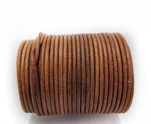 Round Leather cords  2,5mm - Dark Natural