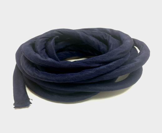 Real silk cords with inserts - 8 mm - Deep Blue
