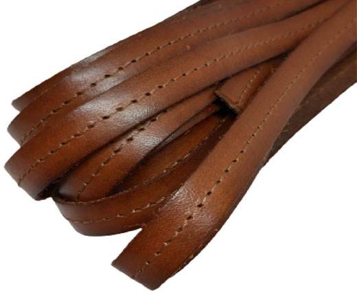 Italian Flat Leather 10mm-deep_camel_with_brown_stitches