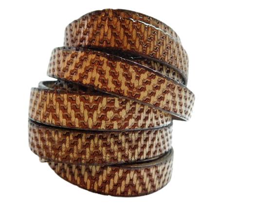 Design Embossed Leather Cord - 10mm - Tan 