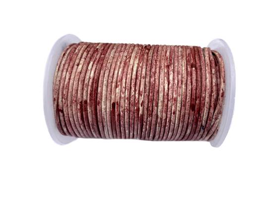 Round Leather Cord -1mm-  Vintage Red Wine (V_036)