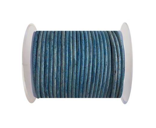 Round leather cord-4mm- Vintage Blue(038)