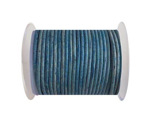 Round leather cord-3mm- Vintage Blue(038)