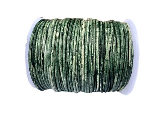 Round Leather Cord -1mm - Vintage Bottle Green