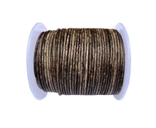 Round Leather Cord-1,5mm- VINTAGE Dark Brown