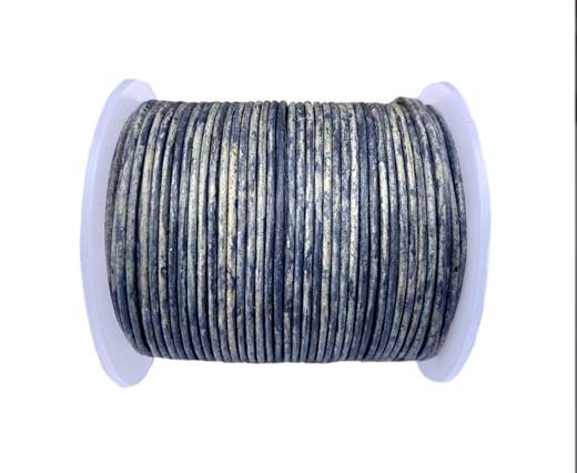 Round Leather Cord -1mm- SE R Vintage Blue