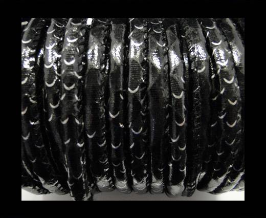 imitation nappa leather 6mm Rattle Snake Style - black