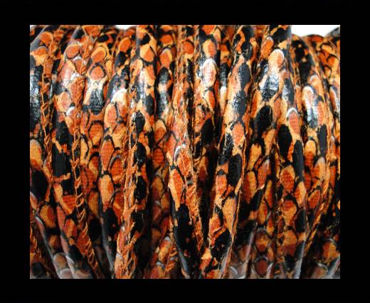 imitation nappa leather 6mm Rattle Snake Style - orange