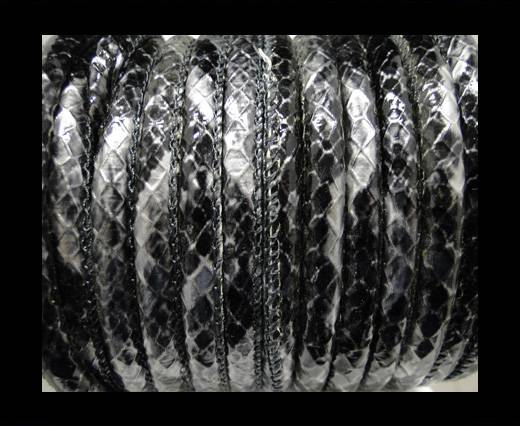 imitation nappa leather 6mm Rattle Snake Style - oblong grey