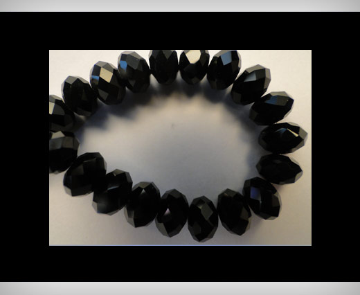 Faceted Glass Beads-6mm-Black-Quartz