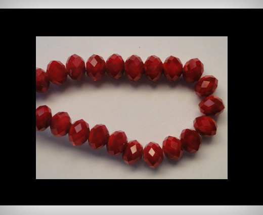 Faceted Glass Beads-8mm-Wine-Red