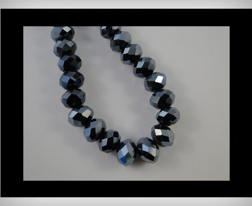 Faceted Glass Beads-4mm-Hematitie