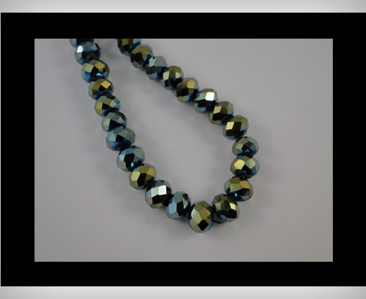 Faceted Glass Beads-12mm-Cosmo Jet