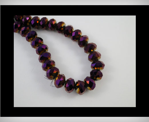 Faceted Glass Beads-12mm-Metallic Ameythst