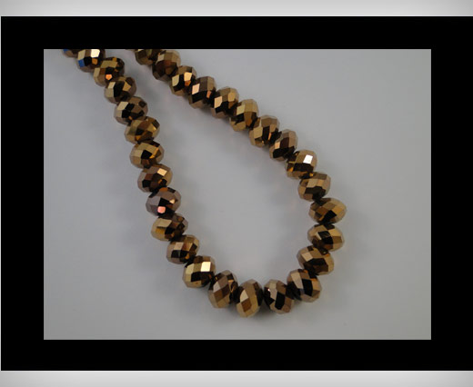 Faceted Glass Beads-12mm-Metallic Bronze