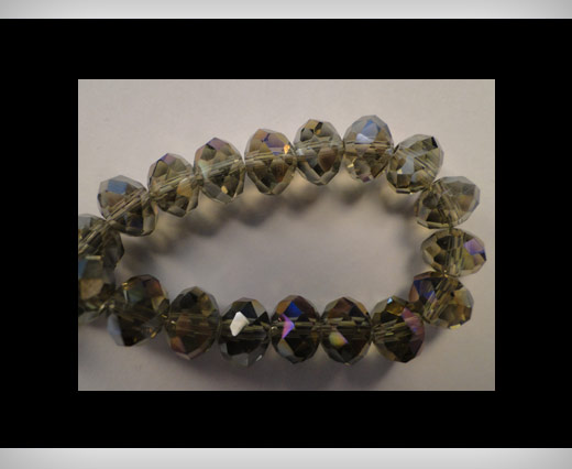 Faceted Glass Beads-12mm-Smokey-Quartz-AB