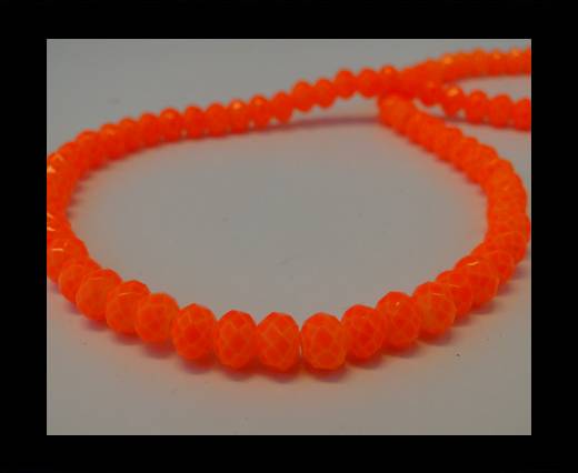 Faceted Glass Beads-4mm-Neon Orange