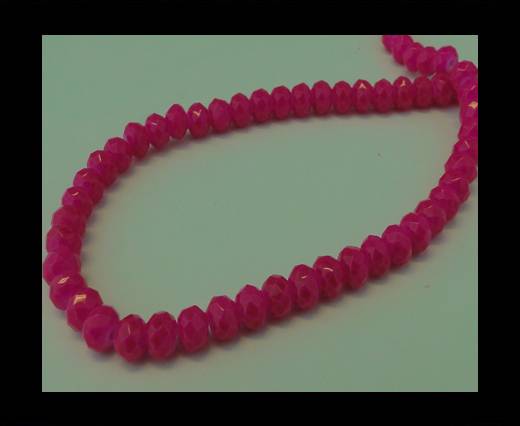 Faceted Glass Beads-8mm-Neon Pink
