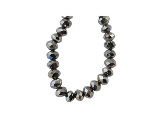 Faceted Glass Beads-3mm-Metallic Grey
