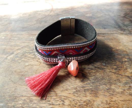Leather Bracelets Supplies Bracelet01 - Multicolor Pink