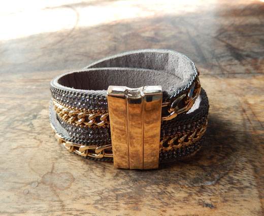 Leather Bracelets Supplies Bracelet02 - Grey