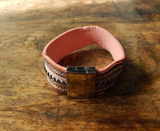 Leather Bracelets Supplies Bracelet04 - Pink