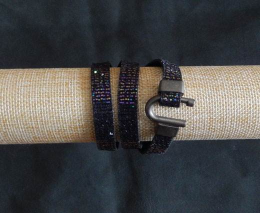 Leather Bracelets Supplies Bracelet07 - Shiny Black