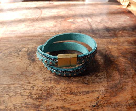 Leather Bracelets Supplies Bracelet08 - Turquoise