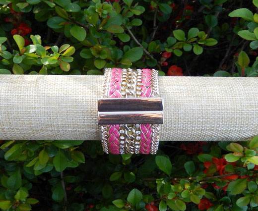 Leather Bracelets Supplies Bracelet11 - Pink And Gold