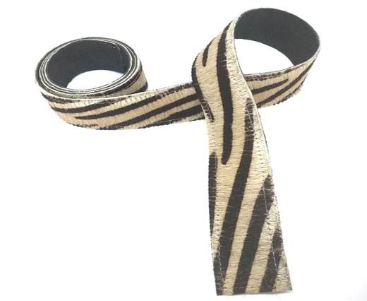 Hair-On Leather Belts-Fauve Zebra