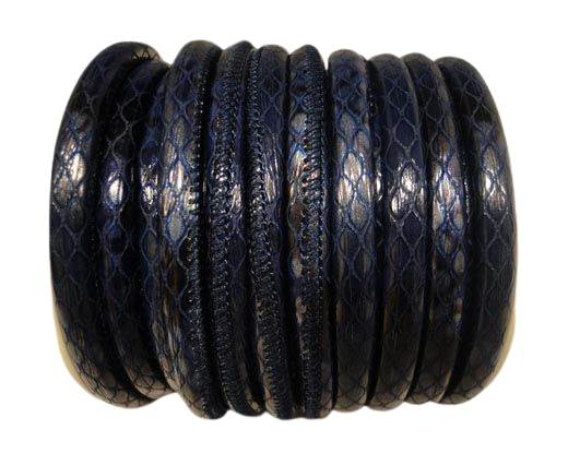 imitation nappa leather 4mm Snake-Style-Oblong-Blue