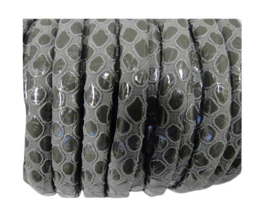 imitation nappa leather 4mm Snake-Style-Round-Grey