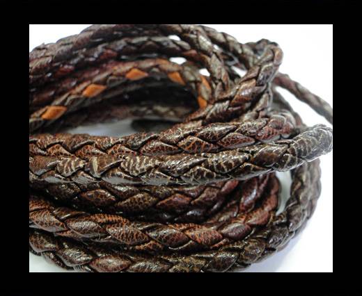 Fine Braided Nappa Leather Cords-4mm-VANDYKE BROWN