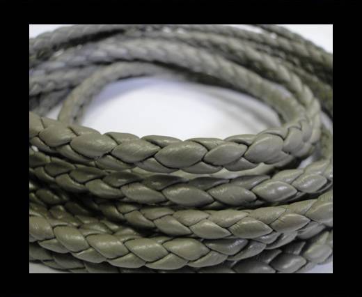 Fine Braided Nappa Leather Cords-6mm-GREY
