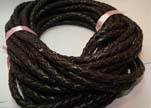 Fine Braided Nappa Leather Cords-8mm-DI B 03 dark brown