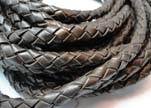 Fine Braided Nappa Leather Cords-8mm-DI PB 11 vintage dark brown