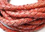 Fine Braided Nappa Leather Cords-8mm-DI PB 34 vintage red closer