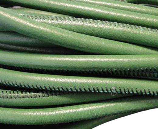 Round stitched nappa leather cord Green-4mm