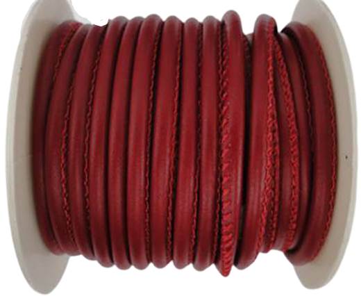 Round stitched nappa leather cord Maroon-4mm