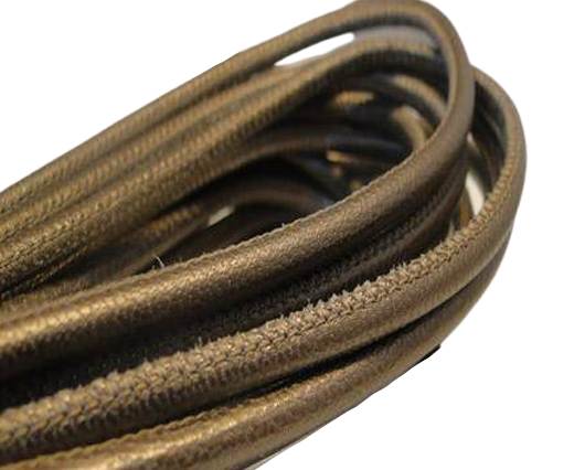 Round stitched nappa leather cord Bronze-4mm
