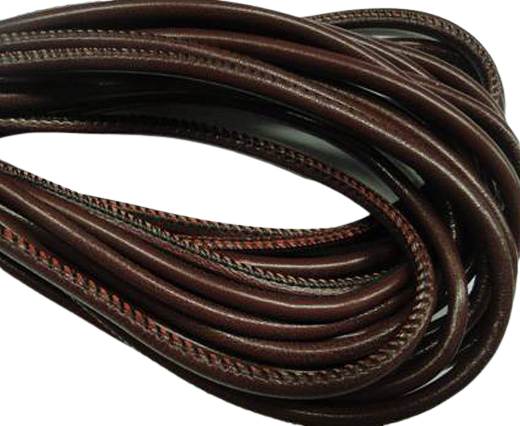Round stitched nappa leather cord Dark Red-4mm